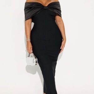 Fashion Nova Pretty Privilege Bandage Midi Dress - Black Size Medium